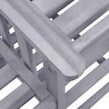 vidaXL Garden Chair with Tea Table Grey Solid Acacia Wood Standard - Photo 5