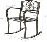 Outdoor Patio Rocking Chair, Rocking Chairs Adult Patio Carved Vintage Outdoor Indoor - Photo 2