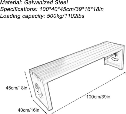 Durable Metal Garden Bench for Outdoors, 1102 lb Capacity, Stylish Patio Seating, Perfect for Lawns, Yards, Porches, and Parks - 39in White Outdoor Bench