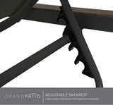 Grand patio Outdoor Chaise Lounge Set of 2 Mesh Sling Lounge Chairs with Woodgrain Texture - Photo 3