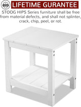 Stoog Outdoor & Indoor Side Table, Weather Resistant HIPS End Tables, for Backyard, Patio, Pool, Deck and Garden, White - Photo 3