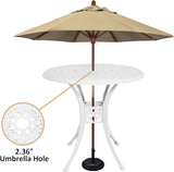 30.7" Cast Aluminum Round Patio Table, Metal Patio Dining Table with Umbrella Hole - Photo 4
