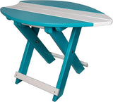 Amish-Made Surfboard Shaped Aruba Blue Poly Folding Side Table - Photo 1