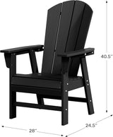 WestinTrends Malibu Outdoor Patio HDPE Plastic Adirondack Dining Chair Navy Blue - Photo 2