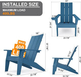 MXIMU Modern Adirondack Chair Weather Resistant with Cup Holder Oversized Fire Pit Chairs Adorondic Plastic Outdoor - Photo 2