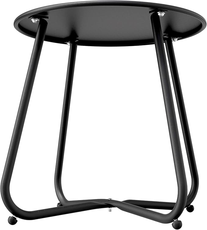 Grand patio Outdoor Side Table, 18-inch Small Round Side Table with Adjustable Feet - Photo 8