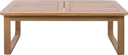 Christopher Knight Home Lebat Patio Acacia Wood Coffee Table, Solid Wood Outdoor Table for Patio Furniture Set, Slat Panel Rectangular Top, Light Teak