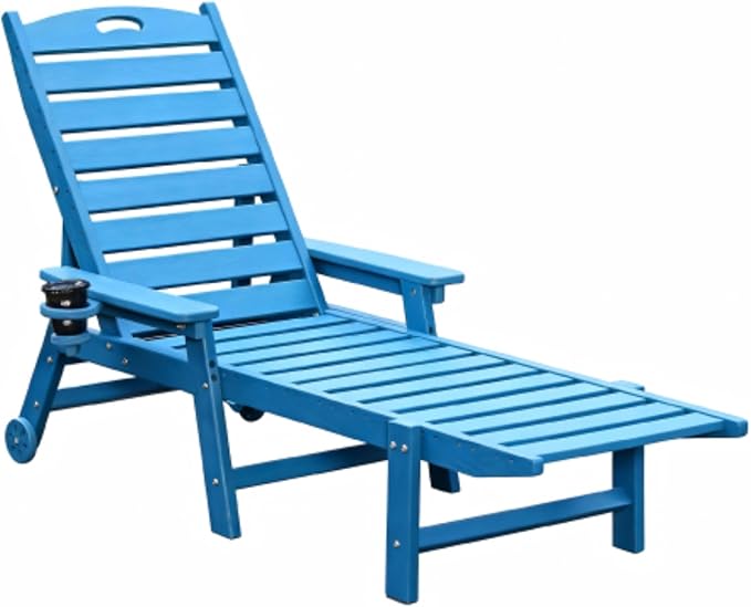 Outdoor Chaise Lounge Chair with Adjustable Backrest and Heavy-Duty Support for Ultimate Relaxation - Photo 1