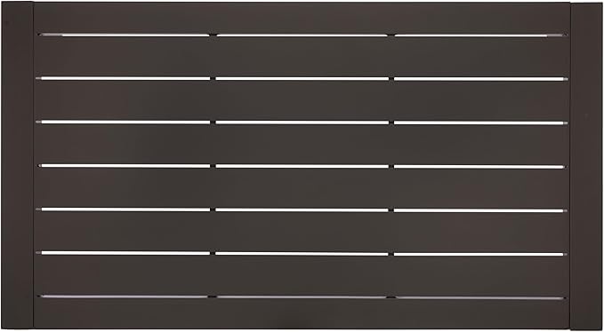 SAFAVIEH Couture Outdoor Patio Furniture Collection - Donaldo Rectangular Coffee Table, Dark Grey Aluminum Frame with Slatted Top (CPT4012A)
