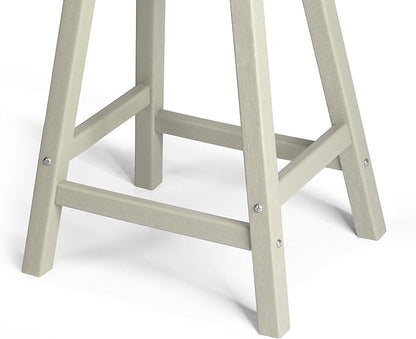 WestinTrends Malibu 24 Inch Outdoor Bar Stools, All Weather Resistant Poly Lumber Adirondack Counter Height Stools, Sand