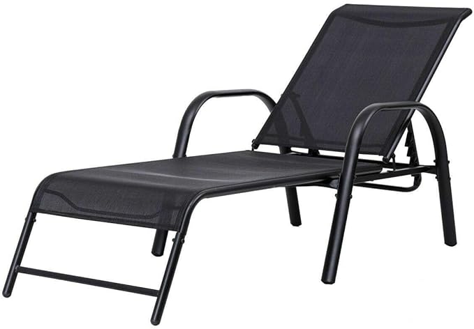 Giantex Outdoor Patio Chaise Lounge Chair, Adjustable Lounge Chairs Patio Seating Furniture, 5 Adjustable Positions - Photo 1