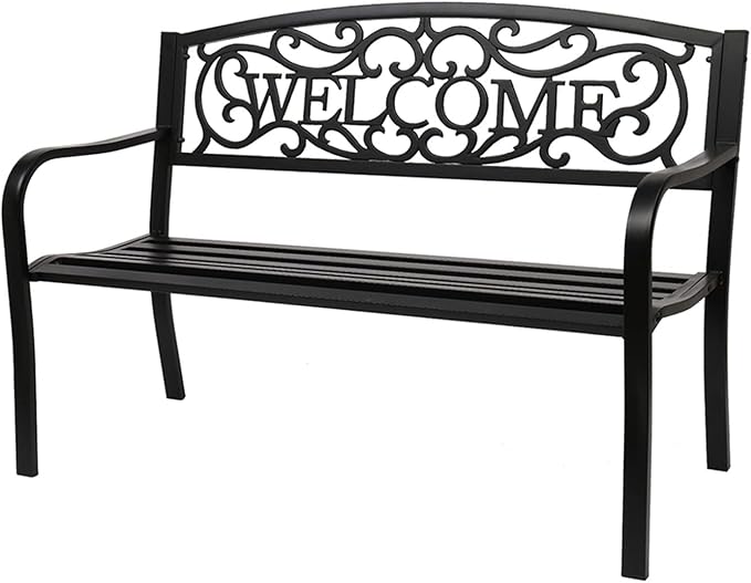 Savins gt1-ly 50" Outdoor Welcome backrest cast Iron Bench, Suitable for Parks, School playgrounds, Colleges