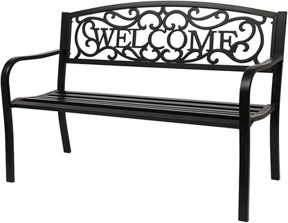 Savins gt1-ly 50" Outdoor Welcome backrest cast Iron Bench, Suitable for Parks, School playgrounds, Colleges