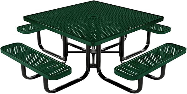 COATEDOUTDOORFURNITURE Heavy-Duty Portable Outdoor Kids Table with Umbrella Hole, Punched Steel Kids Picnic Table - Photo 1