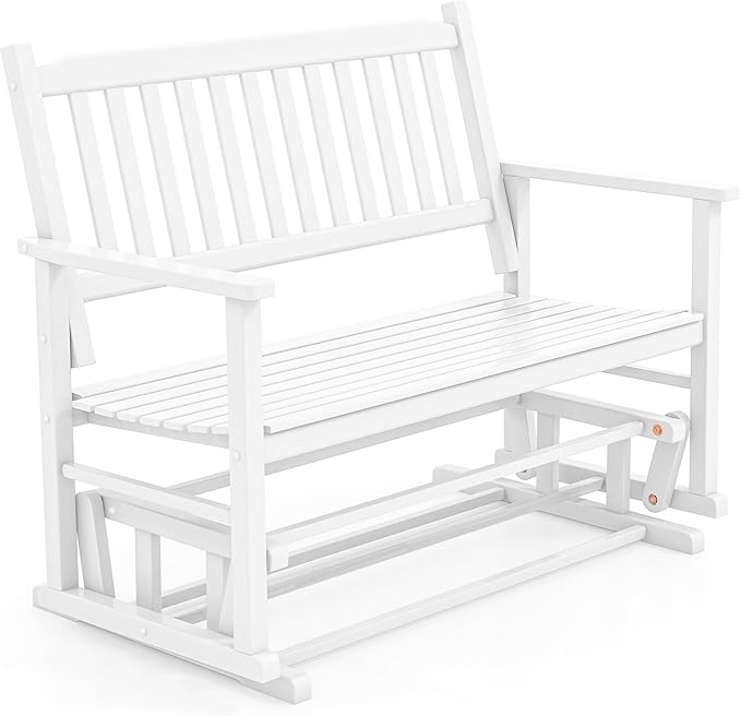 Giantex Outdoor Glider Bench Chair - 2 Person Loveseat, Porch Rocking Glider with Safe & Gentle Gliding - Photo 1