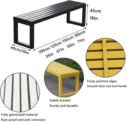 Porch Bench for Outdoor Metal Garden Benches 39in 47in 59in Patio Bench Seating 2-4 Seat for Indoor/Outdoor Entryway Parkbench Black/White(Red,39x16x18in)
