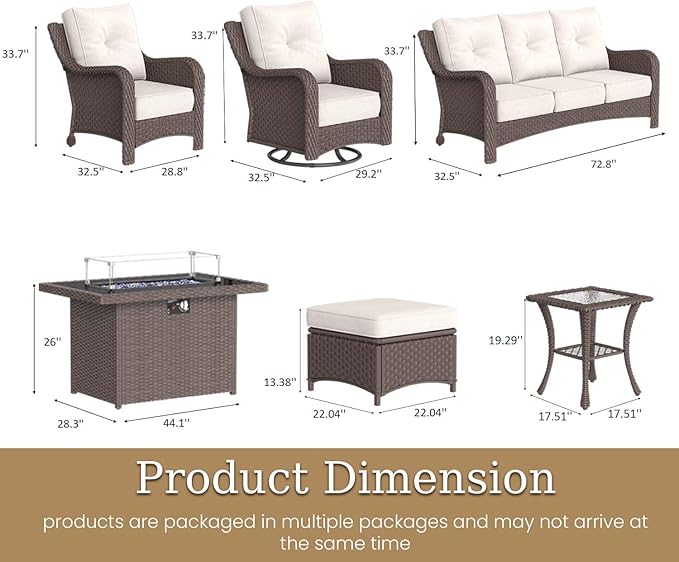 10 Piece Patio Furniture Set with Fire Pit Table - Photo 2