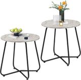 VECELO Outdoor Side Table, 17.7 inch Patio Small Round End Table - Photo 7