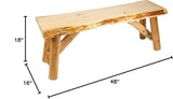 SRL Rustic Logwerks Indoor Bench — Pine & Cedar Wood Bench — Front Porch Decor — Live Edge Small Bench for Entryway - Photo 2