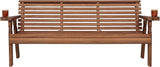 Amish Casual Heavy Duty 6 Foot Pressure Treated Outdoor Garden Bench in Oak Stain with Cup Holders - Amish Crafted Roll - Photo 4