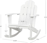 Jayde White Solid Wood Outdoor Adirondack Rocking Chair Set of 2 by Linon - Photo 3