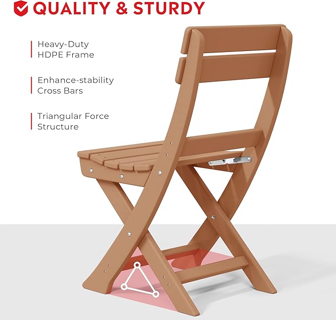 Costaelm Outdoor Patio Modern Folding Dining Chair - Photo 6