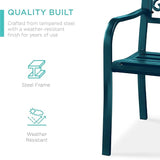 Best Choice Products Outdoor Bench Steel Garden Patio Porch Furniture for Lawn, Park, Deck w/Floral Design Backrest - Photo 4