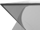 LeisureMod 15.75" Stackable Weather-Resistant Plastic Triangular Side Table - Clear Smoke Accent End Table for Indoor & - Photo 6