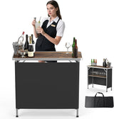 VINGLI 39" Portable Bar Table, Mobile Bar Table for Events, Party, Camping, Picnic, Tradeshow - Photo 1