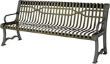 COATEDOUTDOORFURNITURE Heavy-Duty Outdoor Bench Thermoplastic Coated, Slatted Steel, Commercial-Grade Garden Bench - Photo 1