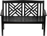 Achla Designs Fretwork Garden Bench, 4 ft Black - Photo 1