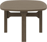 Modway Saratoga Teak Outdoor Oval Coffee Table in Weathered Gray – Low Wood Patio Coffee Table with Slatted Top and - Photo 6
