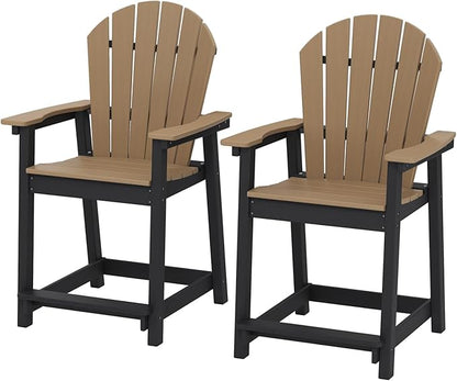 OTSUN Tall Modern Adirondack Chairs Set of 2, All Weather HDPE Bar Height Adirondack Stools Widened Durable Design for Porch Patio Yard Lawn Fire Pit Bistro Basement Indoors & Outdoors