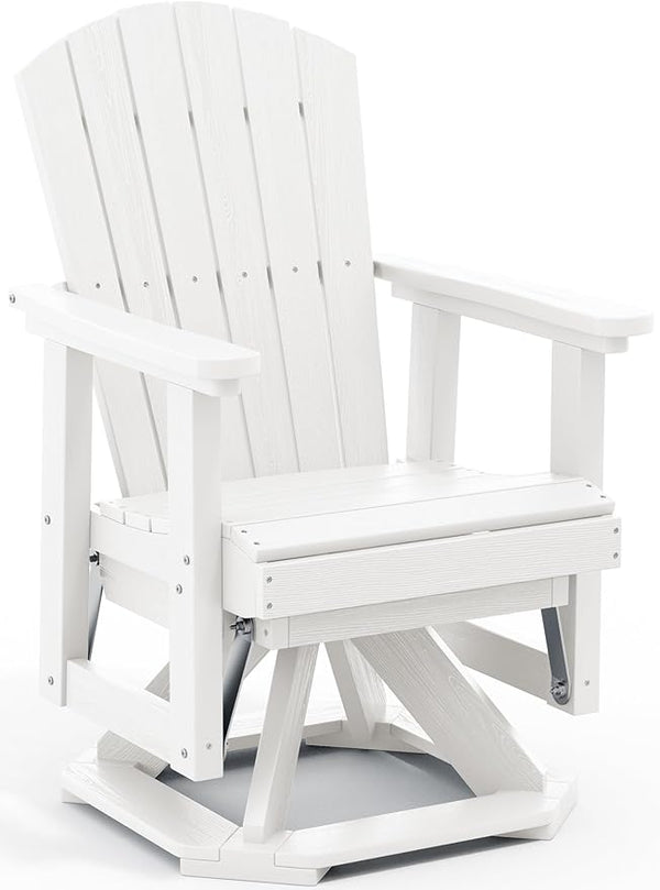 SERWALL Adirondack Swivel Glider Chair, HDPE Glider for Outdoor, All-Weather Glider Chair for Porch, Balcony - Photo 1