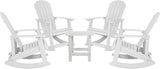 Flash Furniture Set of 4 Savannah Adirondack Rocking Chairs - Commercial Grade All-Weather White Poly Resin Wood - Photo 1