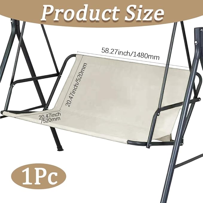 GORGECRAFT Swing Seat Cover 58"x20"x20" Patio Porch Swing Seat Cover Replacement 600D Thickened Oxford Cloth Swings - Photo 2