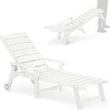 LUE BONA Outdoor Chaise Lounge, HDPS Chaise Lounger, 5 Positions Adjustable Lounge Chairs - Photo 1