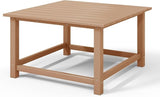 WestinTrends Malibu Low Outdoor HDPE Square Patio Coffee Table, Teak - Photo 9