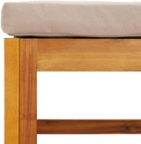 Acacia Wood Outdoor Garden Footrest, Taupe Cushion, Modular Design, Weather-Resistant, Patio Balcony Backyard Seating - Photo 6