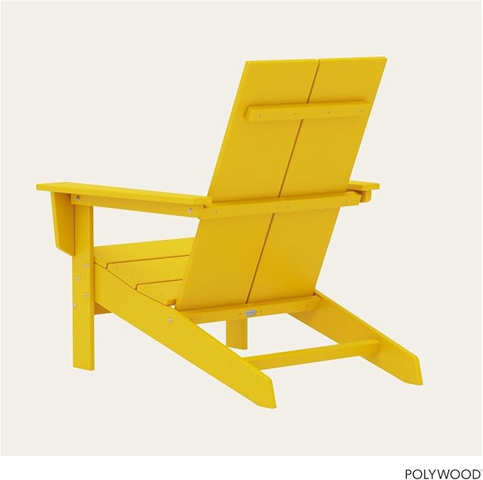 POLYWOOD Contemporary Modern Oversized Adirondack Chair in Lemon