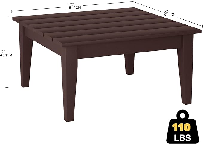 Costaelm Outdoor Side Tables for Patio, Small Patio Conversation Table Weather Resistant Coffee Table - Photo 3