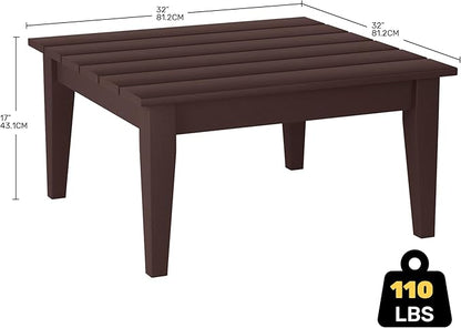 Costaelm Outdoor Side Tables for Patio, Small Patio Conversation Table Weather Resistant Coffee Table, Small Square Table Outdoor End Tables for Porch, Balcony, Poolside, Deck, Dark Brown