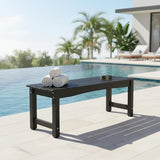 Weatherproof HIPS Outdoor Bench, 2-Person Patio Dining Bench, All-Weather Poly Lumber Garden Bench, Never Rot or Fade - Photo 2