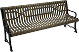 COATEDOUTDOORFURNITURE Heavy-Duty Outdoor Bench Thermoplastic Coated, Slatted Steel, Commercial-Grade Garden Bench - Photo 1