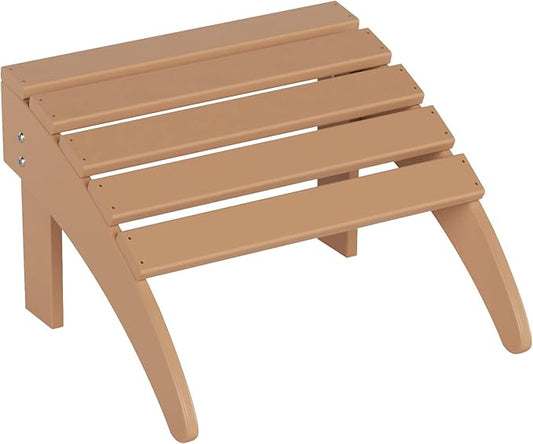WO Home Furniture Adirondack Ottoman Outdoor Patio Footrest 13.5" Inch Folding Footstool for Outdoor Adirondack Chair (Teak)
