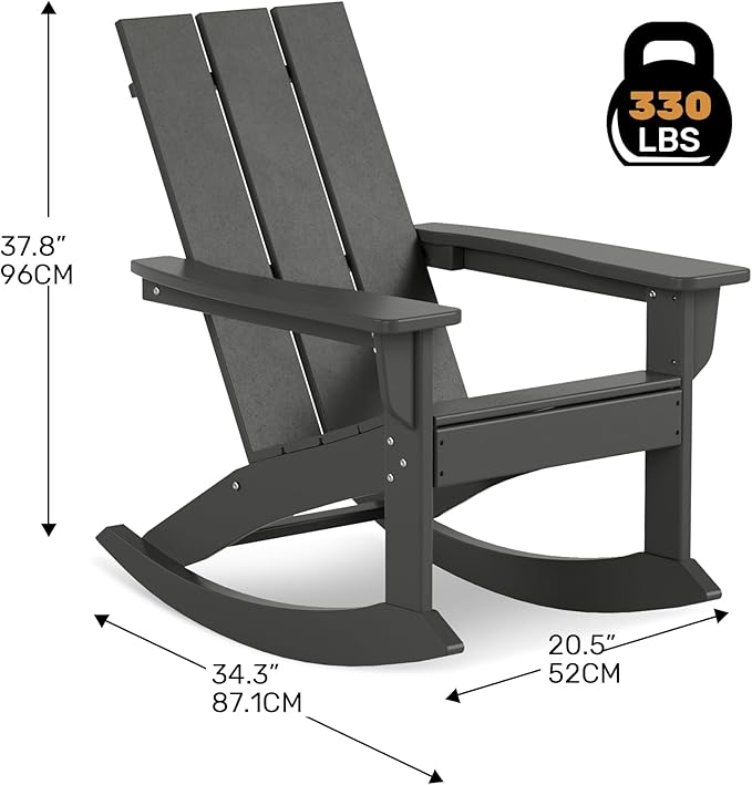Costaelm Outdoor Adirondack Chair, All Weather Resistant Lawn Chairs Balcony Chair and Fire Pit Chairs - Photo 3