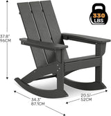 Costaelm Outdoor Adirondack Chair, All Weather Resistant Lawn Chairs Balcony Chair and Fire Pit Chairs - Photo 3