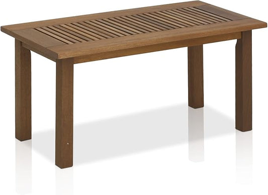 Furinno FG16504 Tioman Hardwood Patio Furniture Outdoor Coffee Table in Teak Oil, 1-Tier, Brown