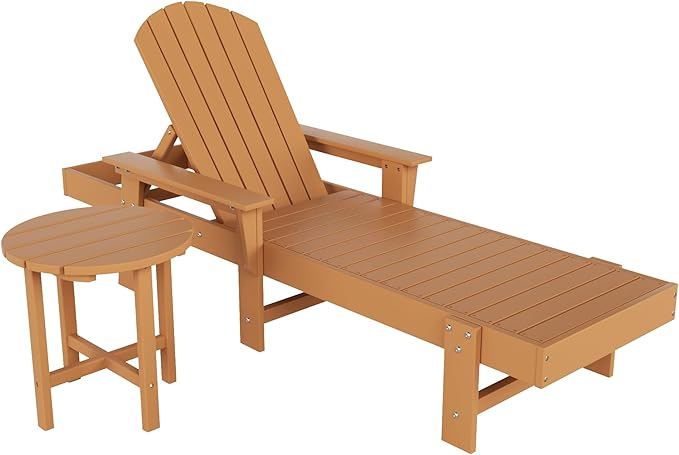 WestinTrends Dylan 2 Piece Adirondack Reclining Chaise Lounge with Arms Teak