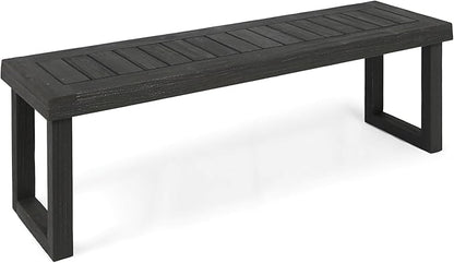 Christopher Knight Home Kemp Outdoor Acacia Wood Bench, Gray Finish, Sandblast Dark Grey